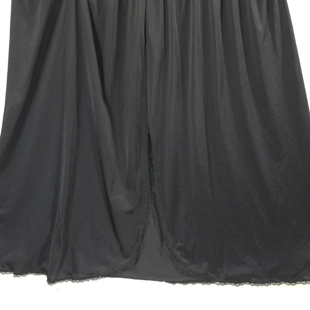 Vanity Fair Half Slip Lace Trim Side Slit Black Women 3XL/48 Classic Lingerie